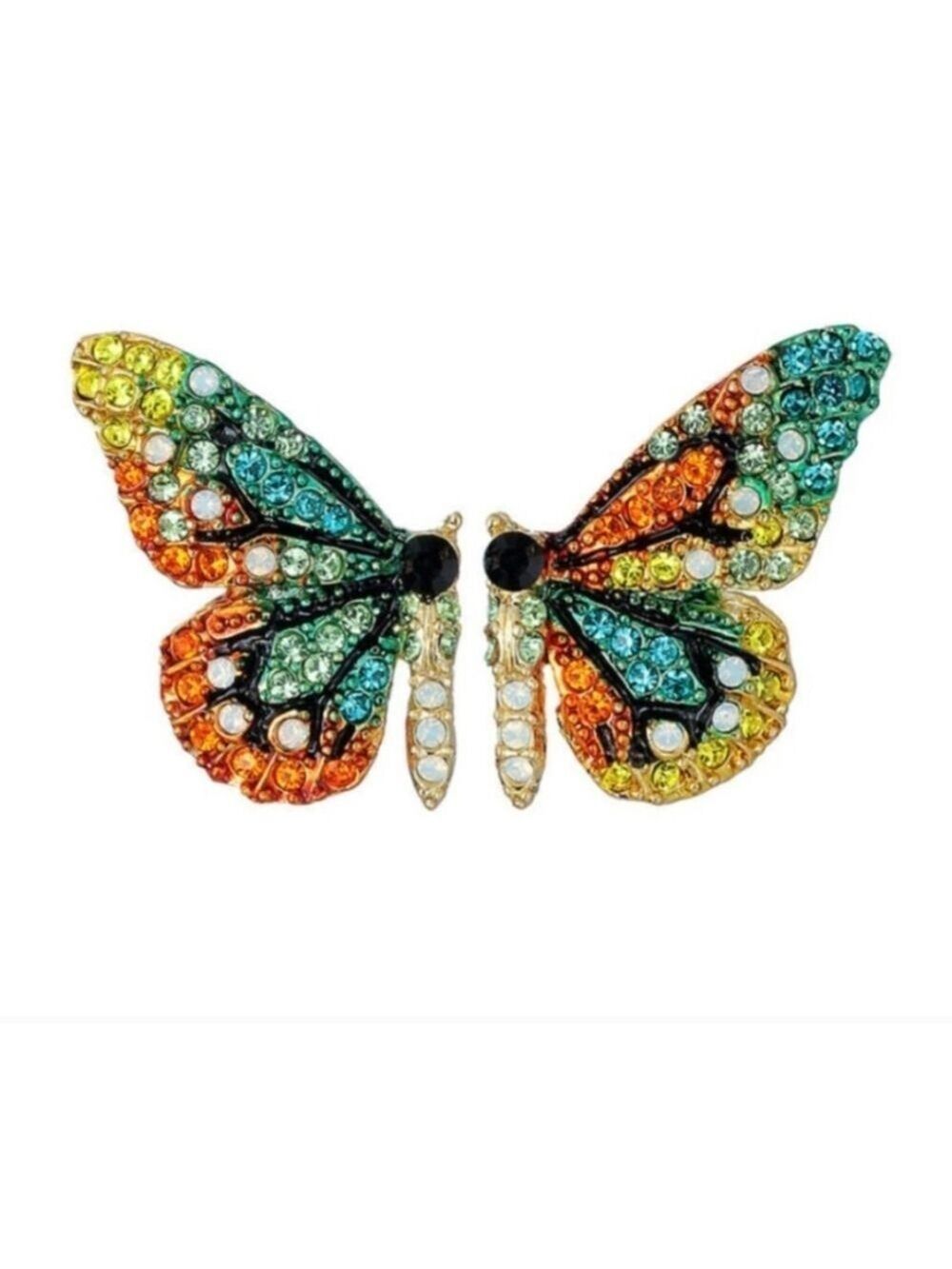 Butterfly WING Gemstone Earrings Butterfly Earrings Simulated Gemstones